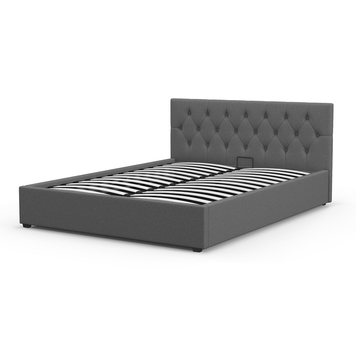 Milano Capri Luxury Gas Lift Bed Frame - King Single | Grey