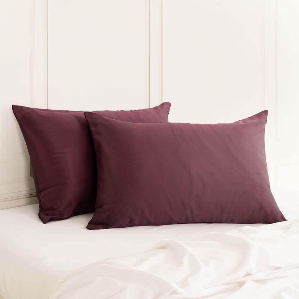 Silk Pillow Case Twin Pack - Malaga Wine