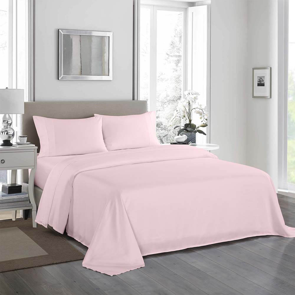 Royal Comfort 1200TC Ultrasoft 4 Piece Sheet Set Double Soft Pink