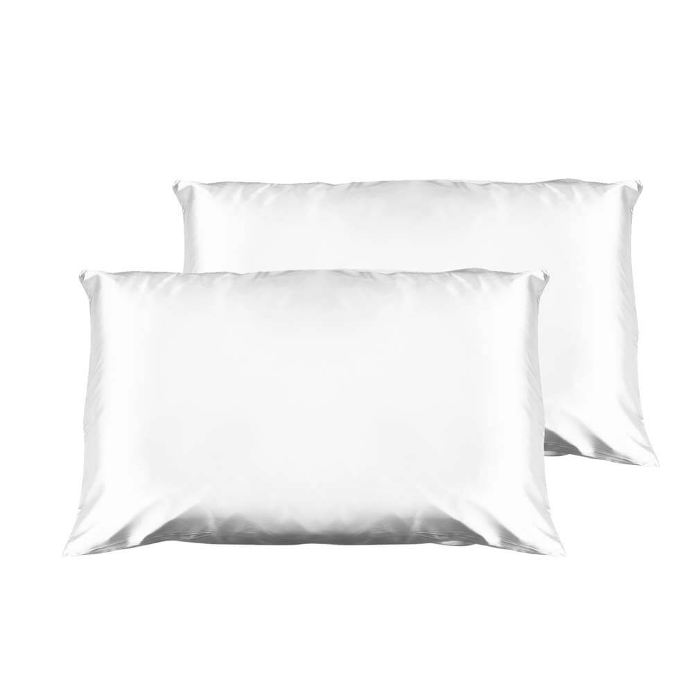 Casa Decor Luxury Satin Pillowcases Twin Pack - White