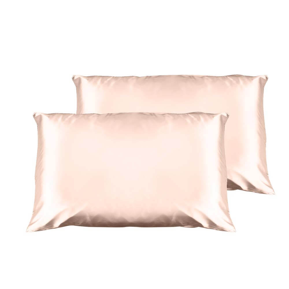 Casa Decor Luxury Satin Pillowcases Twin Pack - Champagne Pink