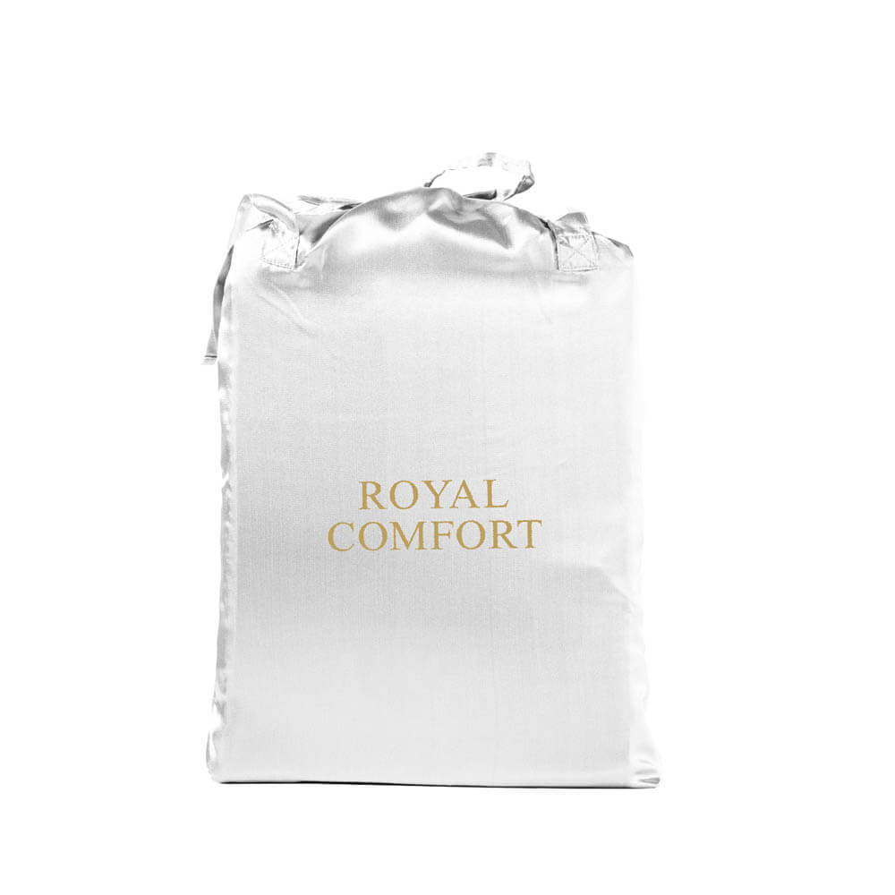 Royal Comfort 3 Piece Satin Sheet Set King White