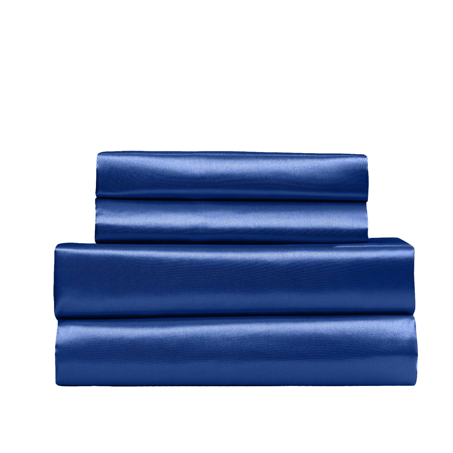 Royal Comfort 4 Piece Satin Sheet Set Queen Navy Blue