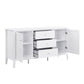 Zara Fluted 3 Drawer 2 Door Buffet White