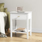 Harper 1 drawer side table - White