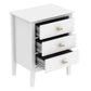 Harper 3 drawer side table - White