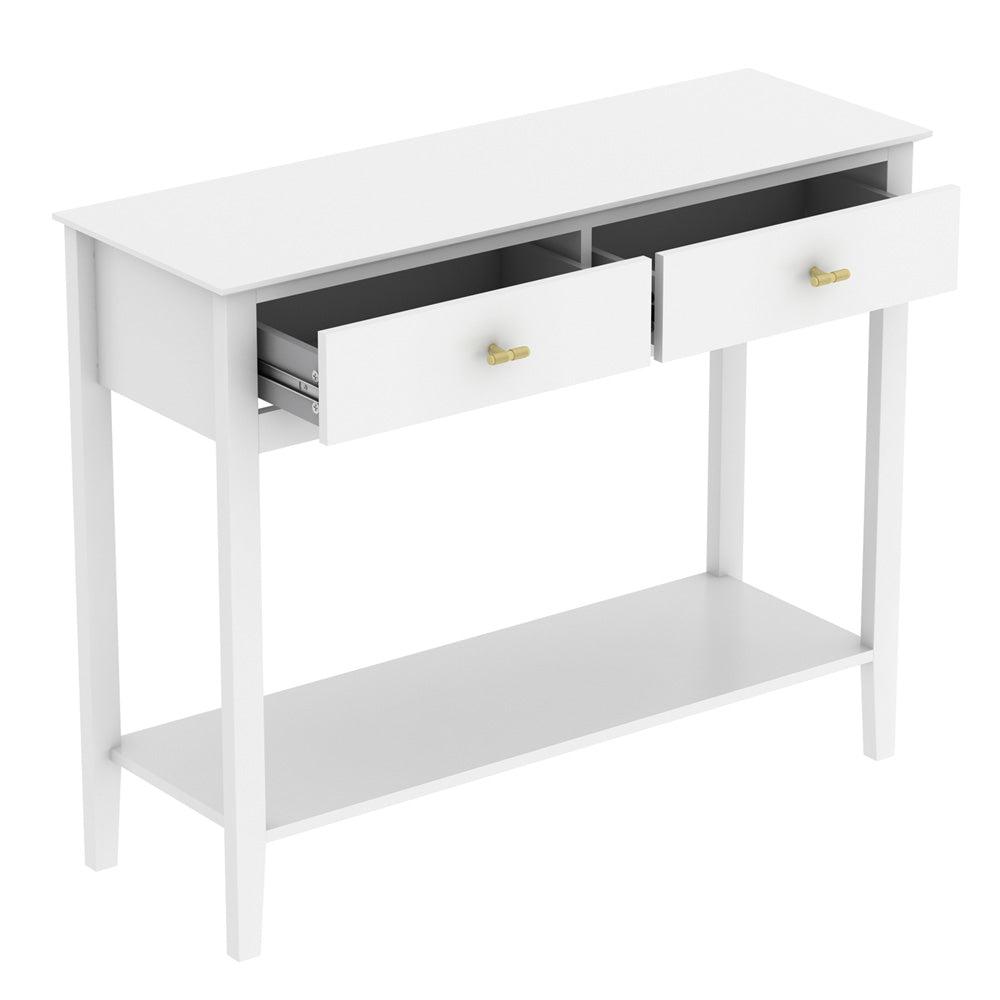 Harper 2 drawer console table - White