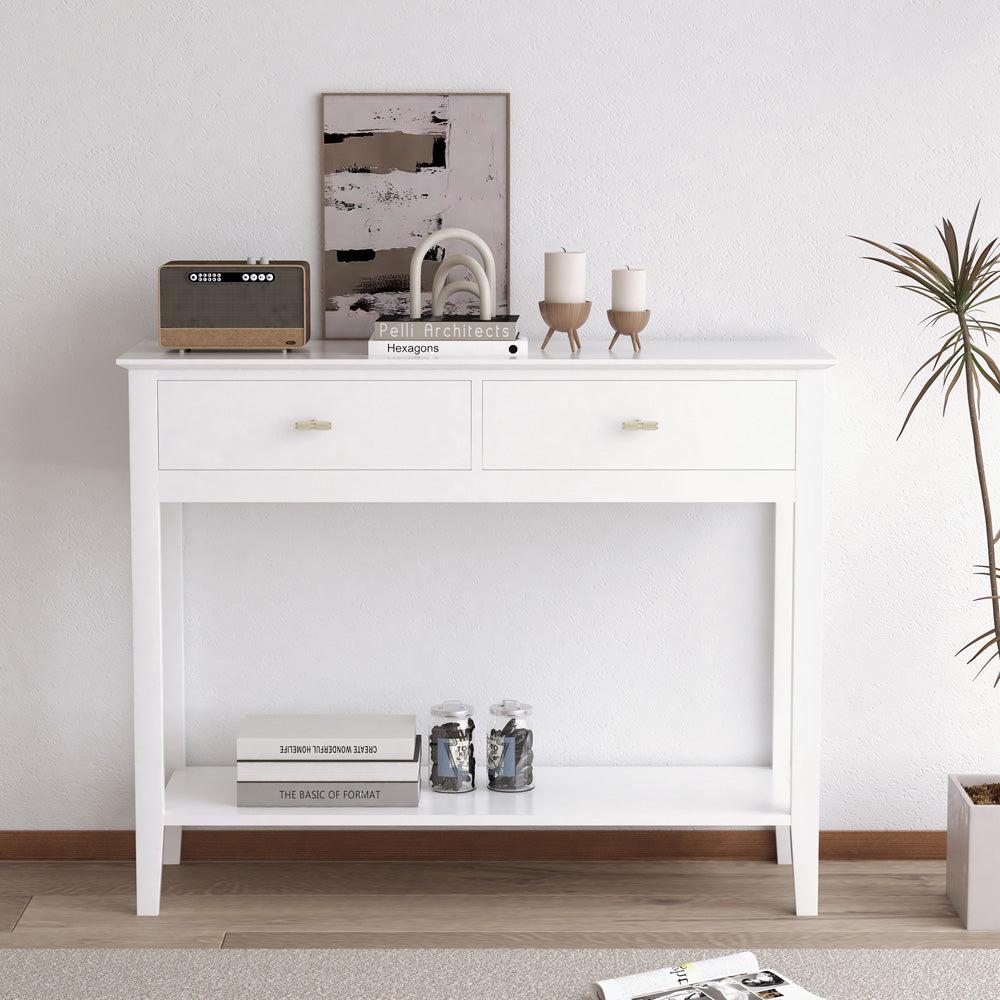 Harper 2 drawer console table - White