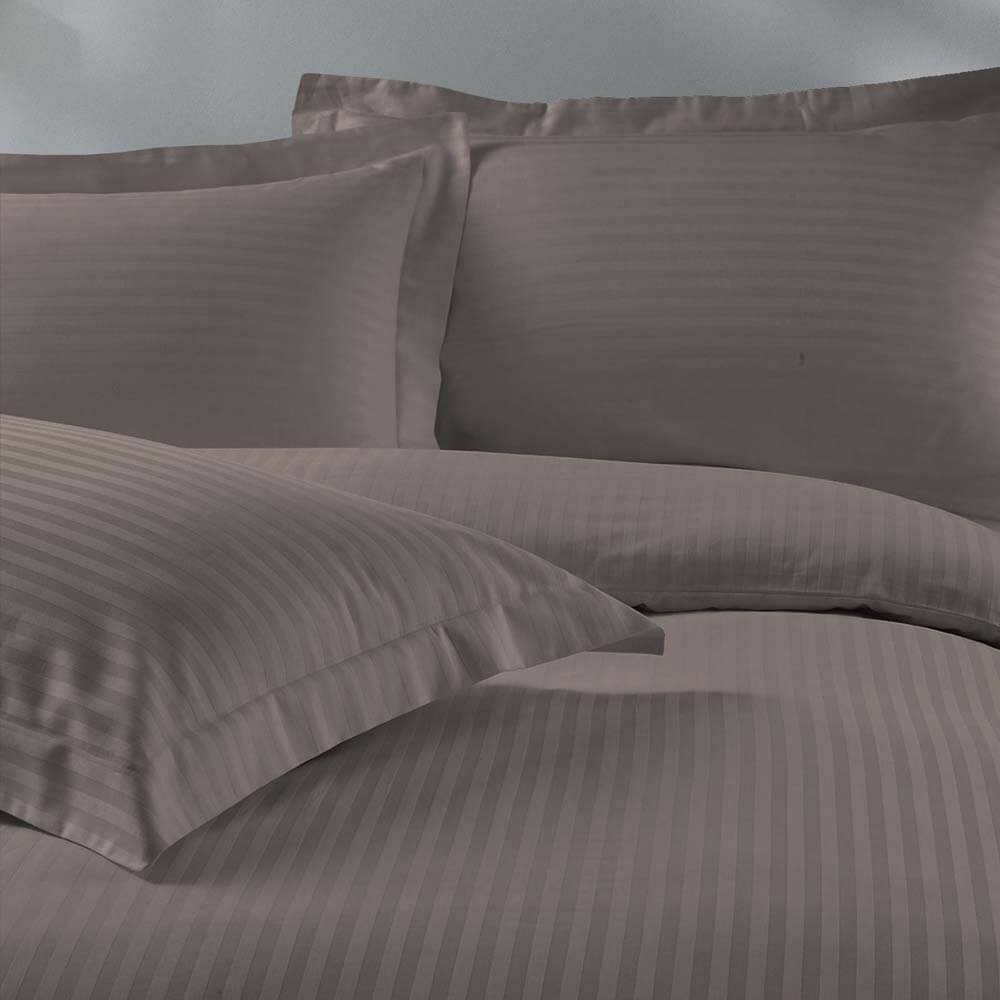 Royal Comfort 1200TC Damask Stripe Cotton Blend Quilt Cover Set King Charcoal Grey