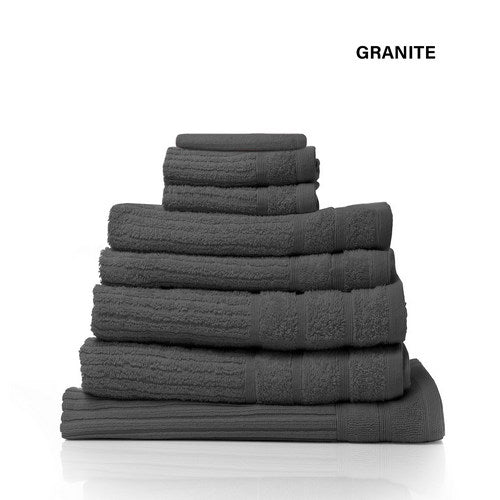 Royal Comfort Eden Egyptian Cotton 600 GSM 8 Piece Towel Pack Granite