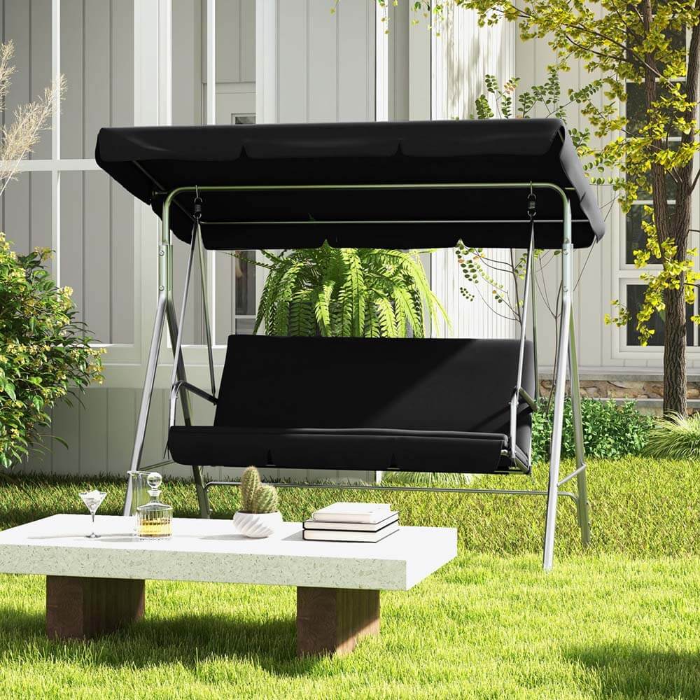 Milano Outdoor Steel Swing Chair - Black