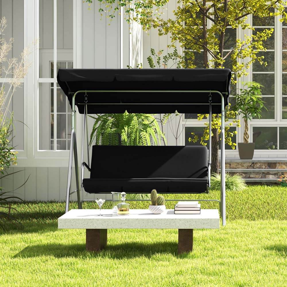 Milano Outdoor Steel Swing Chair - Black