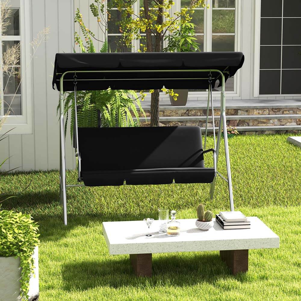 Milano Outdoor Steel Swing Chair - Black