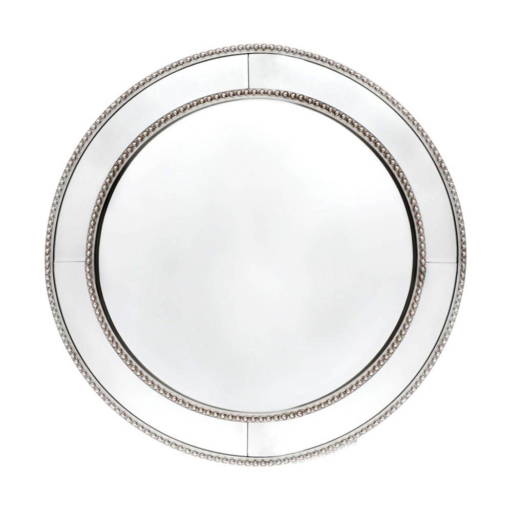 Zeta Wall Mirror Round Antique Silver