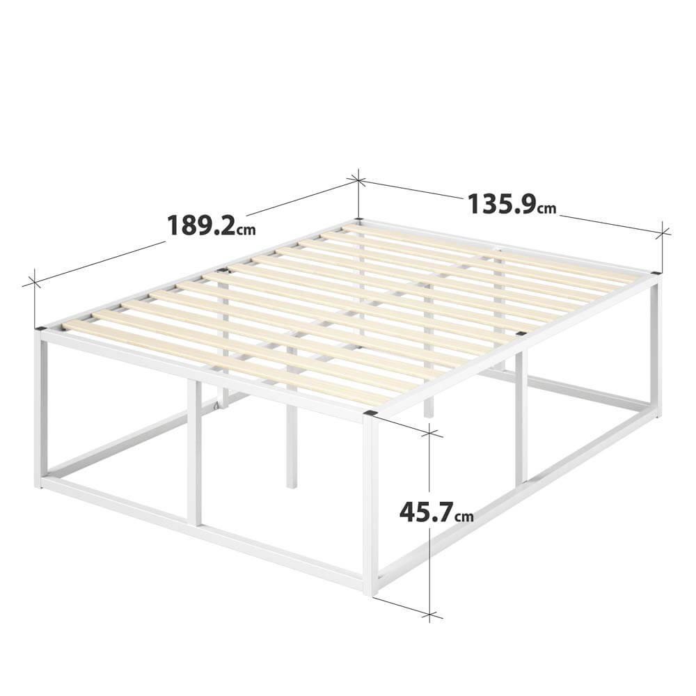 Joseph Metal High Bed Base White Double