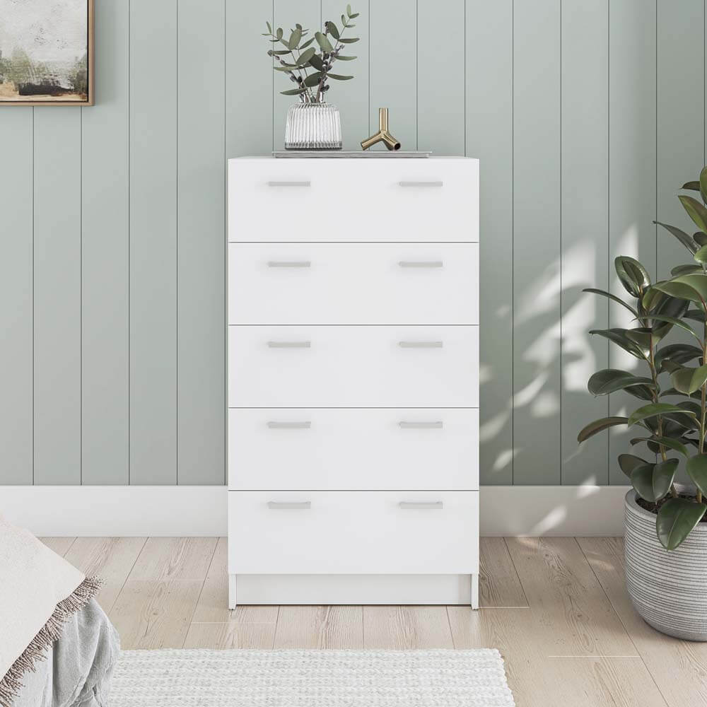 Tribecca 5 Drawer Chest - White