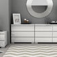 Elara High Gloss 6 Drawer Chest - White