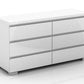 Elara High Gloss 6 Drawer Chest - White