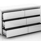 Elara High Gloss 6 Drawer Chest - White