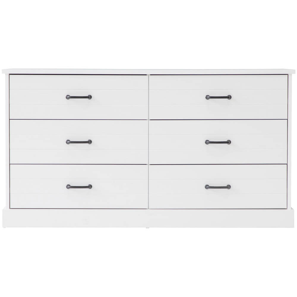 Hamptons Chest 6 Drawer – White