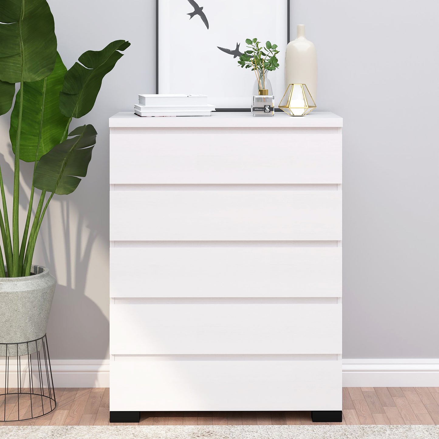 Elara 5 Drawer Chest White