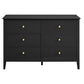 Zara Fluted 6 drawer chest - Black