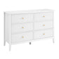 Zara Fluted 6 drawer chest - white