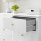 Zara Fluted 6 drawer chest - white