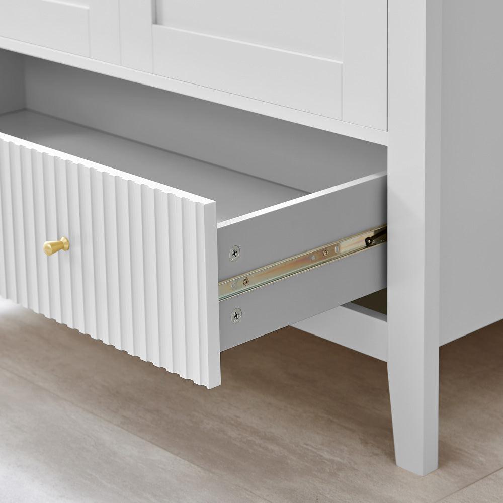 Zara Fluted 6 drawer chest - white