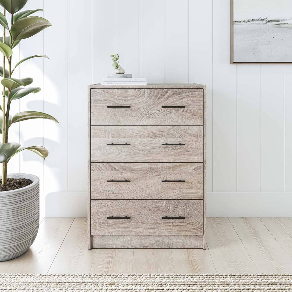 Multi-Purpose 4 Drawer Chest - Light Sonoma Oak