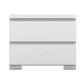 Elara 2 Drawer High Gloss Bedside Table - White