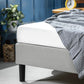 Essentials Upholstered Platform Light Grey Bed Frame Single