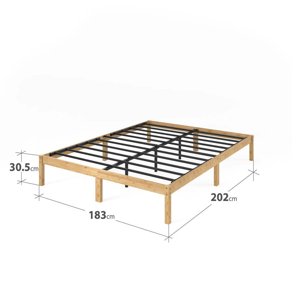 12in Bamboo Natural Bed Frame King