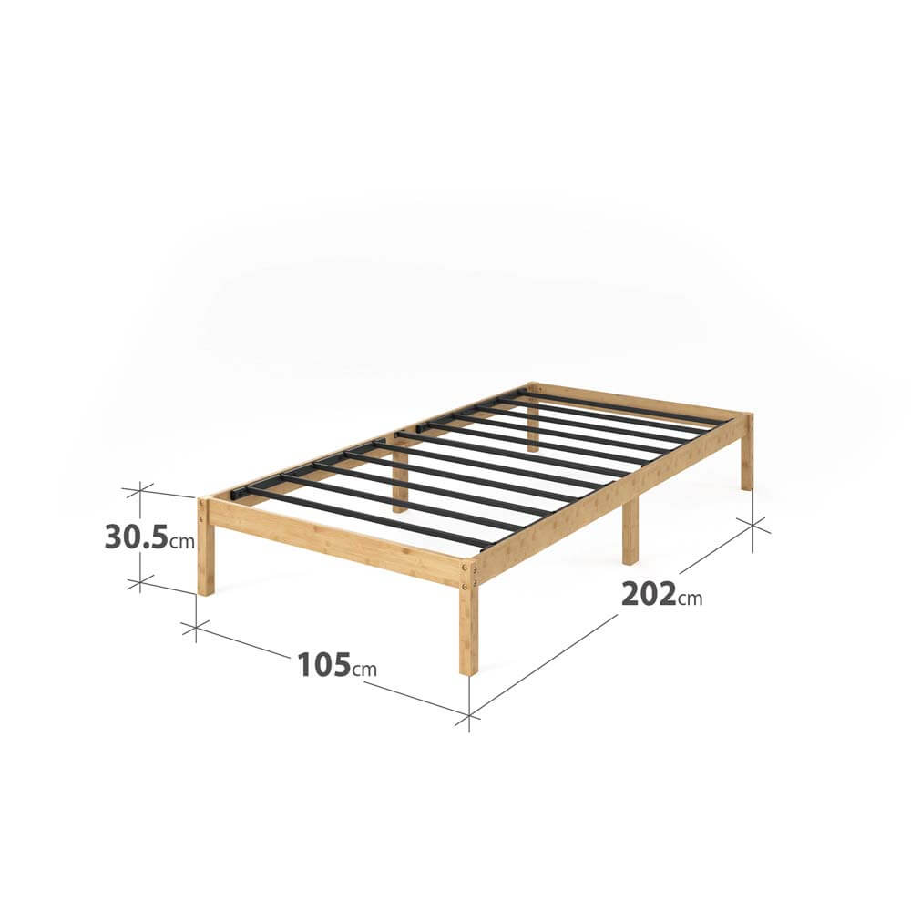 12in Bamboo Natural Bed Frame King Single