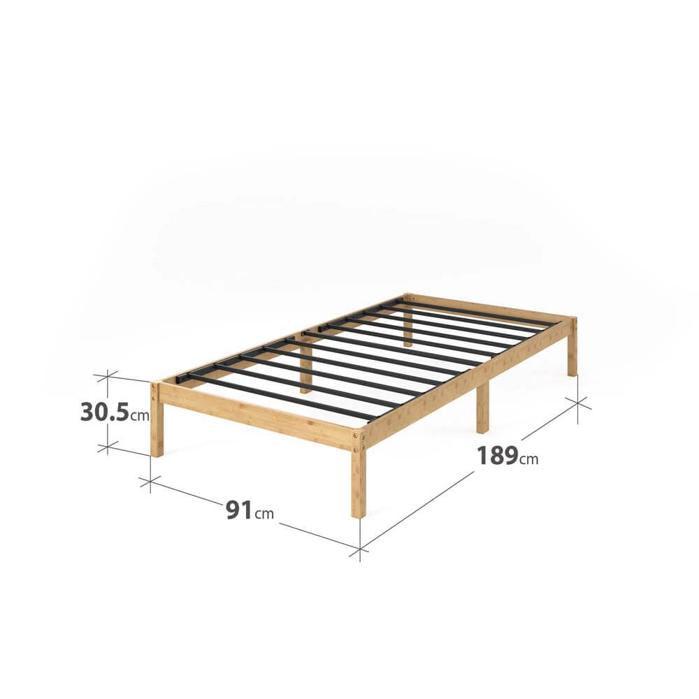 12in Bamboo Natural Bed Frame Single