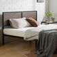 Mory Metal and Wood Bed Frame Single