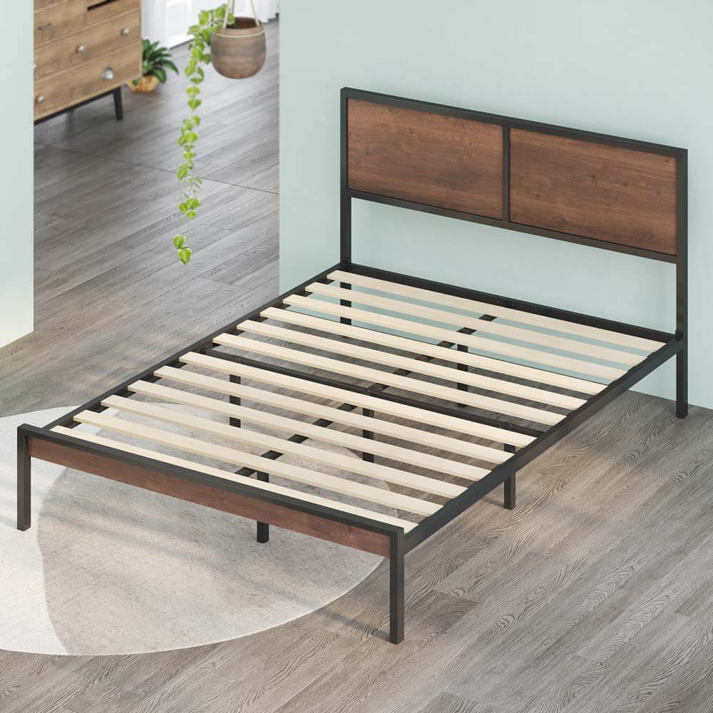 Mory Metal and Wood Bed Frame Single