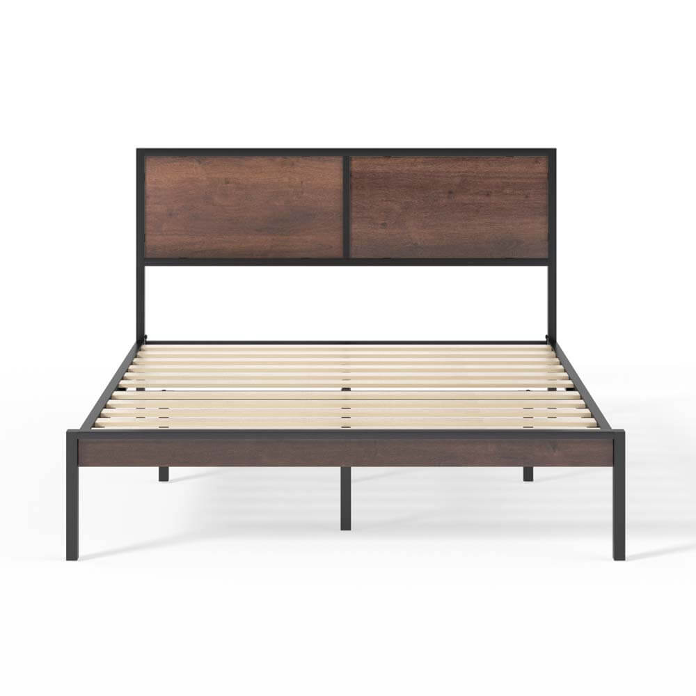 Mory Metal and Wood Bed Frame Double