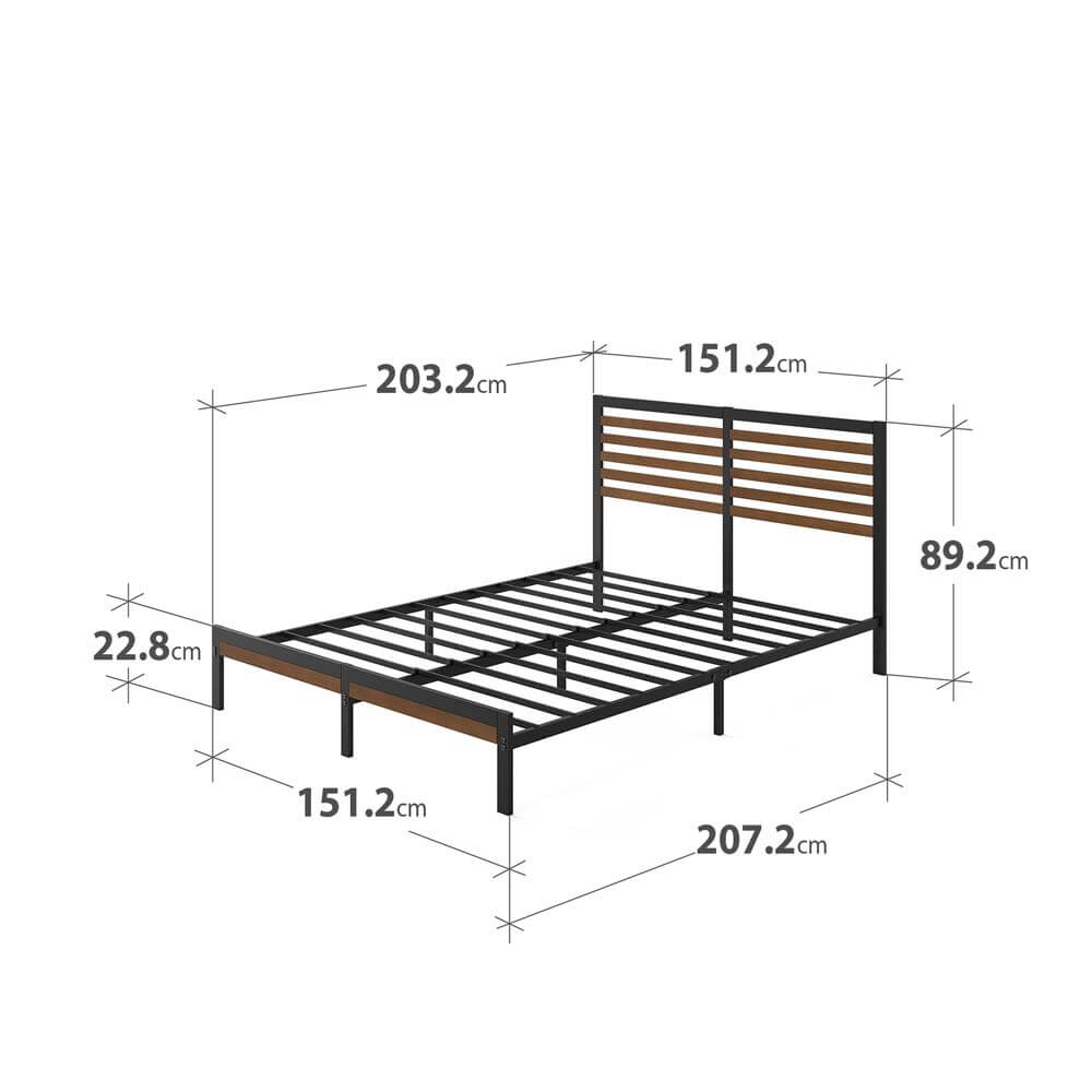 Kai Bamboo Wood and Metal Bed Frame Black Single