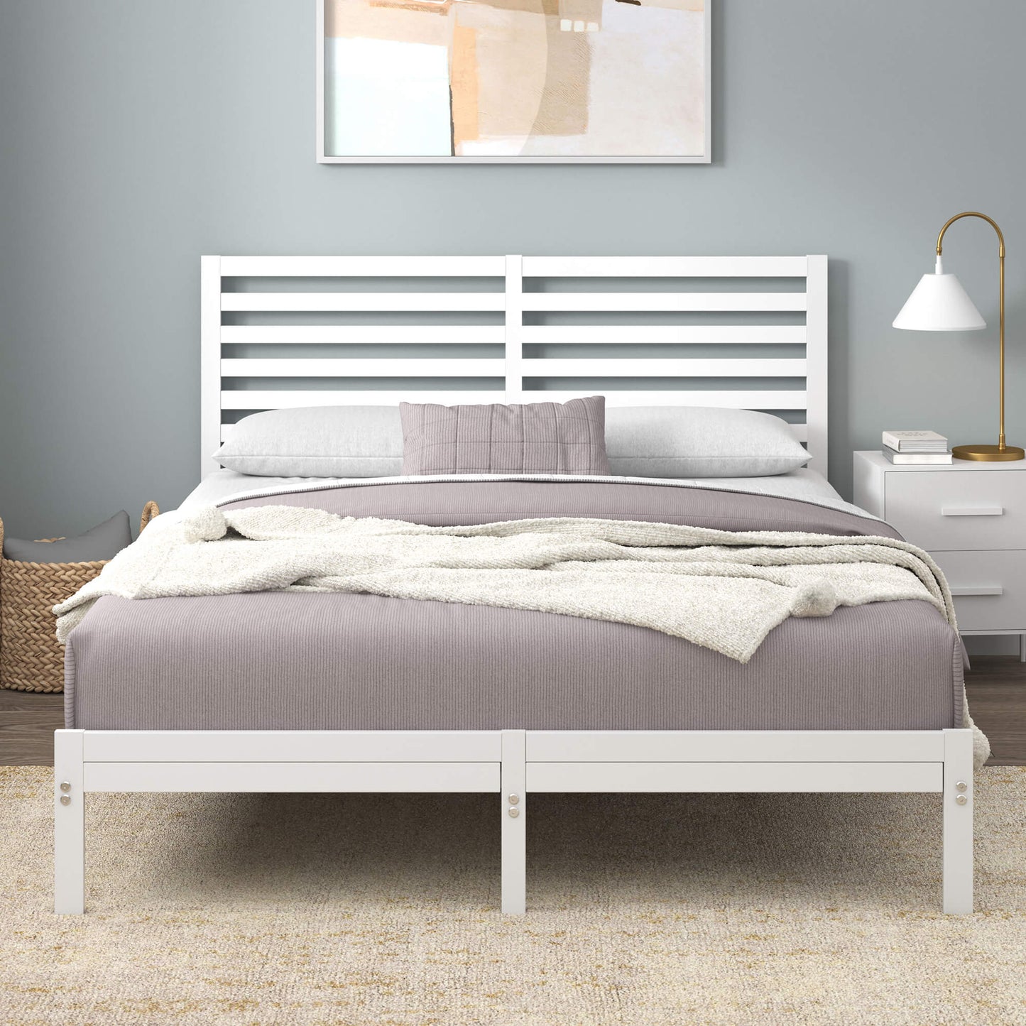 Kai Bamboo and Metal Bed Frame White Single