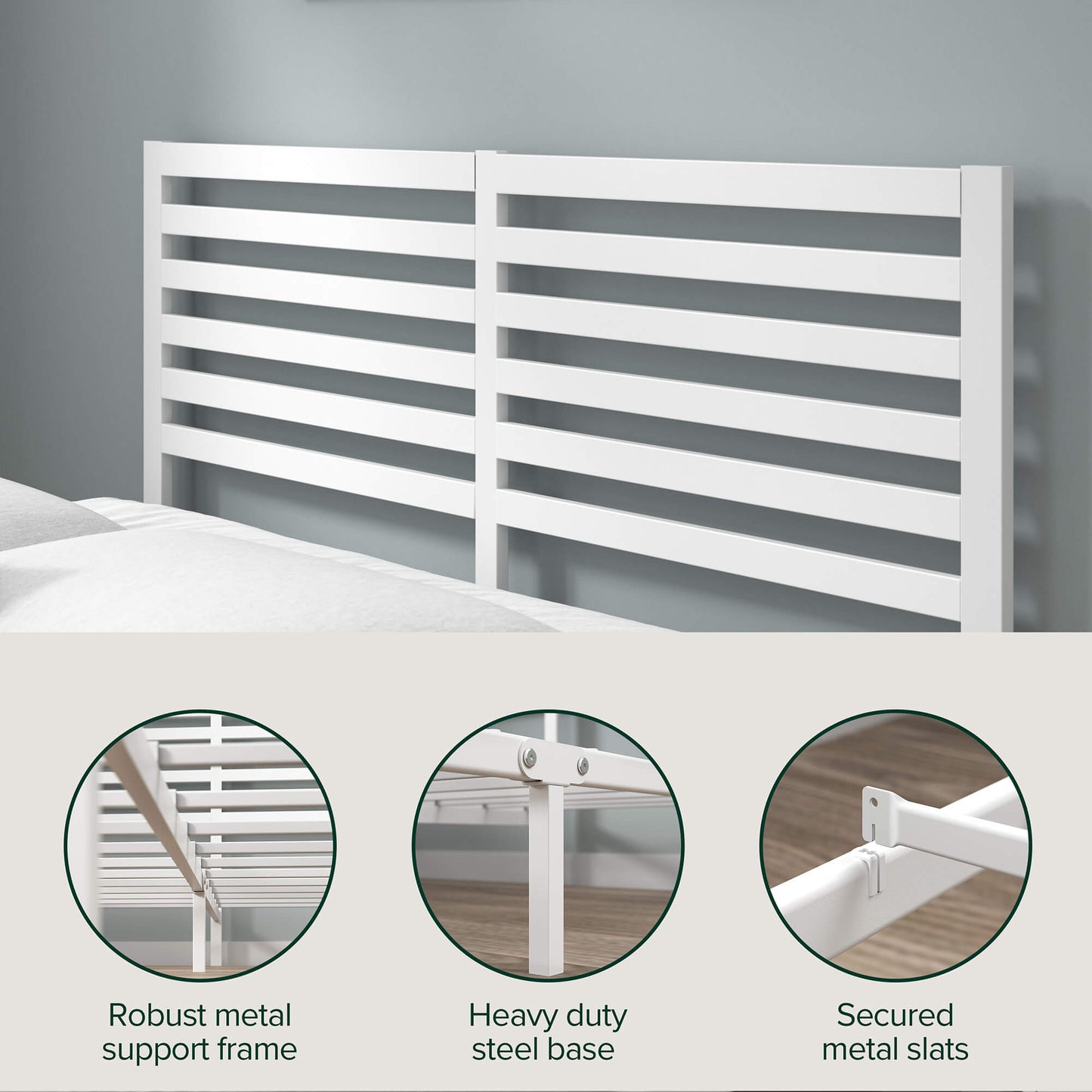 Kai Bamboo and Metal Bed Frame White Double