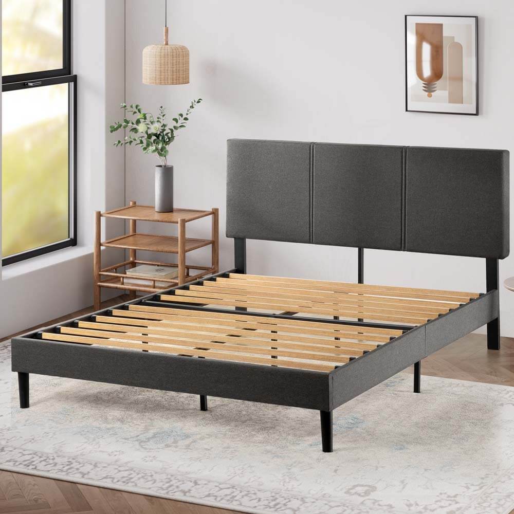 Cambril Fabric Bed Frame Dark Grey Double