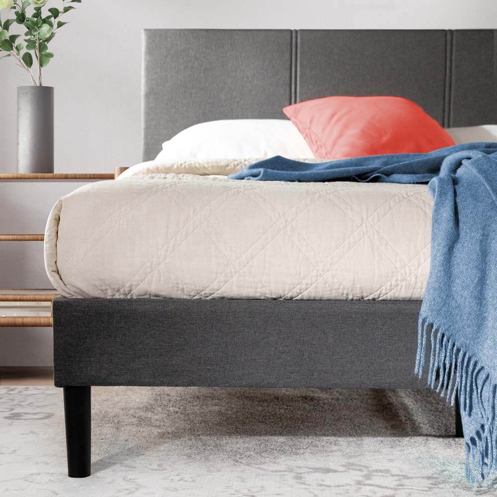 Cambril Fabric Bed Frame Dark Grey Double