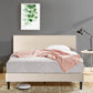 Liam Upholstered Beige Bed Frame Double