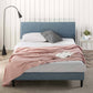 Liam Upholstered Light Blue Bed Frame Double