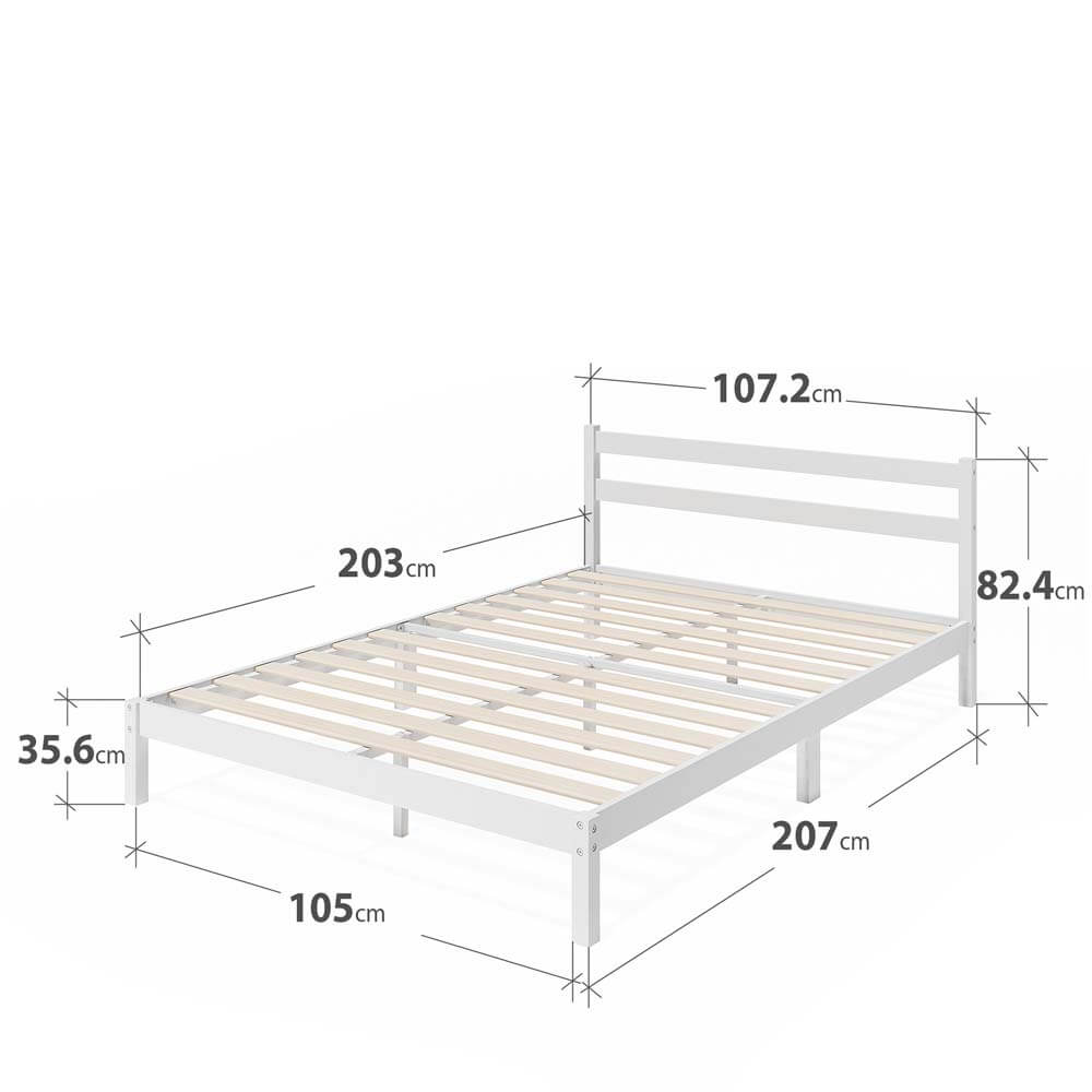 Robin Bamboo White Bed Frame King Single