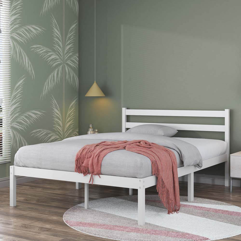 Robin Bamboo White Bed Frame King Single