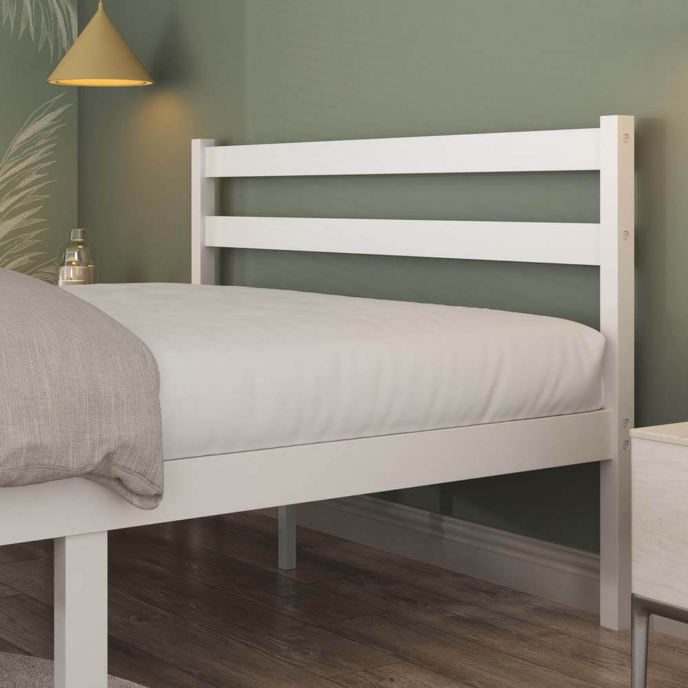 Robin Bamboo White Bed Frame King Single