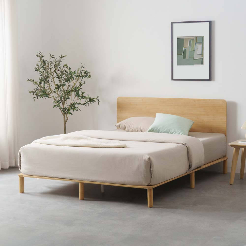 Arden Bamboo Wood Bed Frame Natural Double