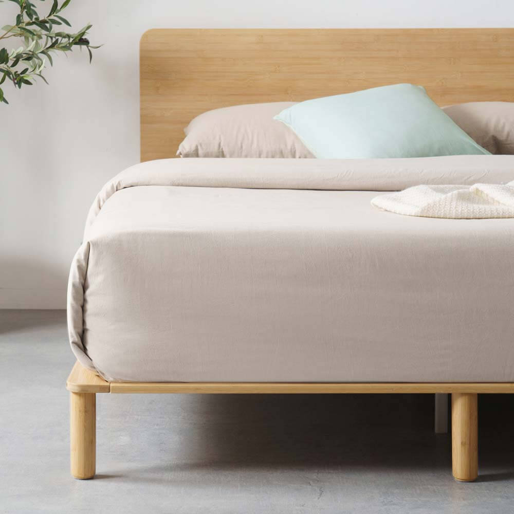 Arden Bamboo Wood Bed Frame Natural Double